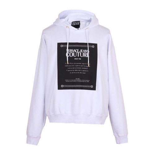 VERSACE JEANS/范思哲牛仔 男士純色棉質(zhì)混紡聚酯纖維經(jīng)典字母徽標(biāo)印花裝飾長袖上衣衛(wèi)衣連帽衫運(yùn)動(dòng)衫套頭衫 B7GUA7F2-30216 多色可選