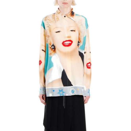 LOEWE/羅意威 女裝 女士瑪麗蓮印花經(jīng)典時(shí)尚混色長袖襯衫 S2299130PO-5176