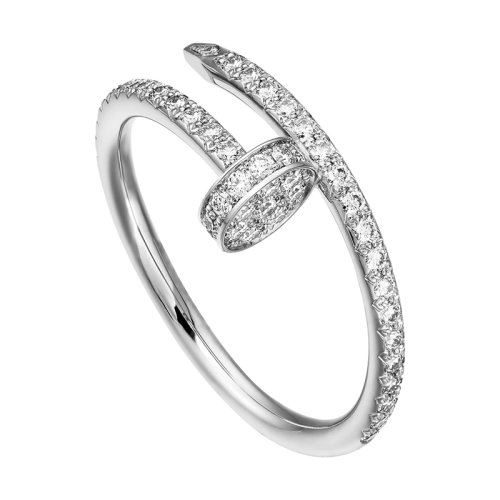 CARTIER/卡地亞 經(jīng)典Juste un Clou系列 18K金白金鉆石釘子戒指B4231600