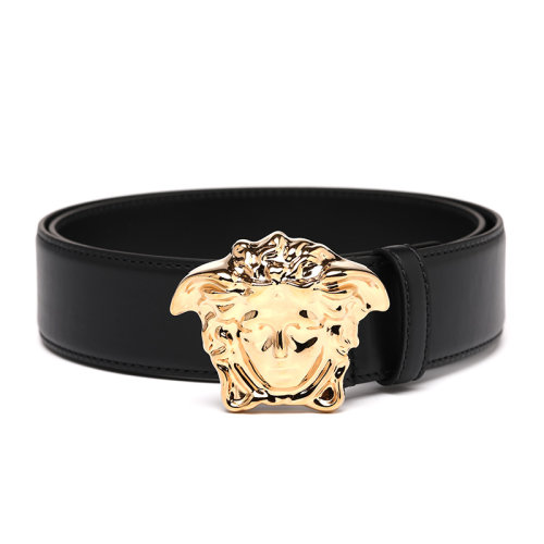 VERSACE/范思哲 美杜莎金屬帶頭牛皮革男士皮帶腰帶DCU4140DVTP1KV