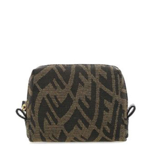 FENDI/芬迪 女士 女包 拼色織物時(shí)尚手拿包化妝包 8N0179AFL2F1BAH