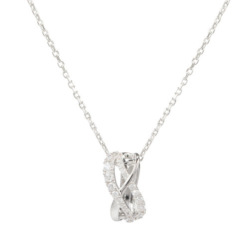 Swarovski/施華洛世奇 TWIST系列125周紀(jì)念款年女士鍍白金色仿水晶石螺旋元素鎖骨鏈吊墜項(xiàng)鏈 5563906