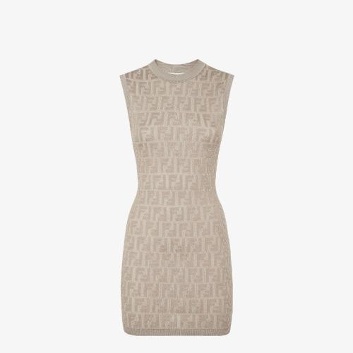  FENDI芬迪 22年秋冬 女士 連衣裙 鴿子灰針織連衣裙 FZDA93ABWQF1J7B