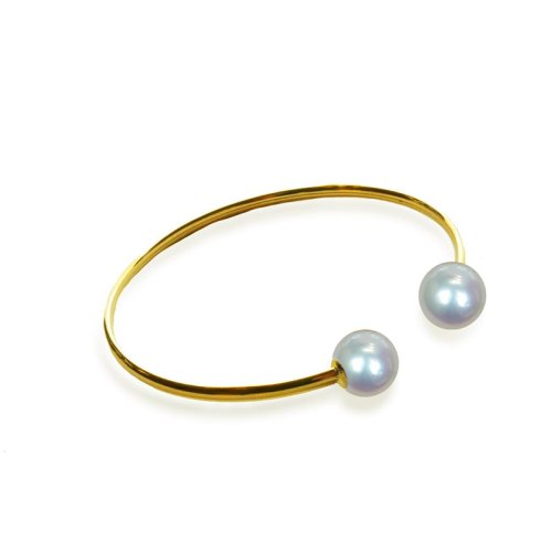 zhuella/珠艾樂(lè) 簡(jiǎn)約幾何系列 日本海水珍珠18k金手環(huán)手鏈?zhǔn)骤C