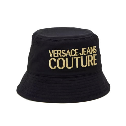 VERSACE JEANS/范思哲牛仔  男女同款黑色棉質(zhì)時尚經(jīng)典字母刺繡漁夫帽帽子  EE8GWAK05-E85070-EM27