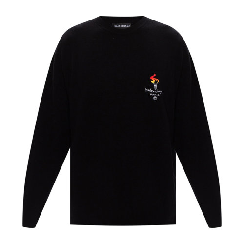 Balenciaga 巴黎世家 男士 服裝 黑色羊毛針織衫 男士毛衣針織衫