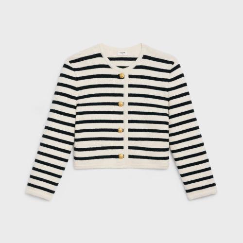  CELINE賽琳思琳 22年秋冬 女士 夾克 條紋羊毛獵裝夾克 2A98S570P.01OB