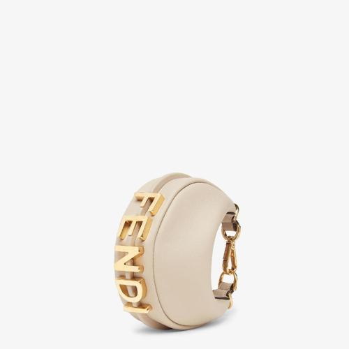  FENDI芬迪 22年秋冬 女士 掛飾 米色皮革吊飾 7AS089AKKTF19PN