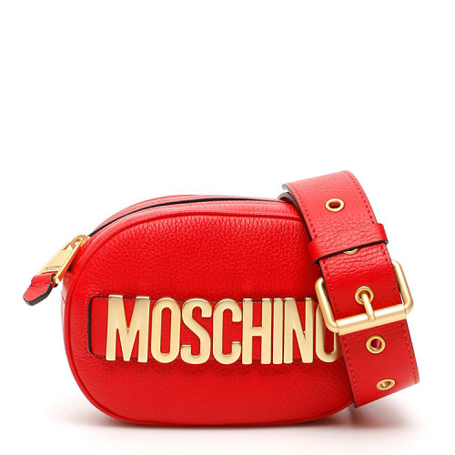 MOSCHINO/莫斯奇諾  女包 品牌字母LOGO 女士皮質(zhì)紅色拉鏈時尚百搭單肩包 7A744780030112