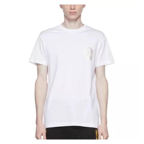  VERSACE JEANS/范思哲牛仔 男士白色棉質(zhì)短袖T恤 E73GAHT27-ECJ00T-EG03 PLFSX