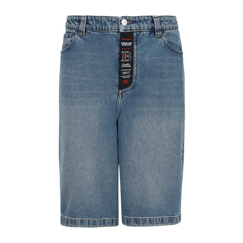 BALENCIAGA/巴黎世家 男士 服裝  藍(lán)色棉質(zhì)牛仔休閑短褲 男士短褲