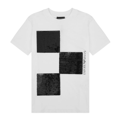 Emporio Armani 女士 白色 胸前圖案印花T恤  6H2T7Y-2J53Z-0100