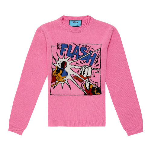 GUCCI/古馳  古琦女裝 圖案裝飾 女士粉色羊毛時(shí)尚圓領(lǐng)秋冬針織衫/毛衣 652620 XKBSI 5152