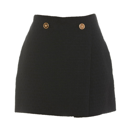 VERSACE/范思哲 女士黑色棉質短裙半裙 1002987-1A02914-1B000