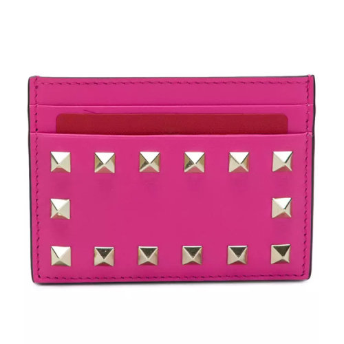 Valentino/華倫天奴  女包女士粉色皮革時尚經(jīng)典鈕釘卡片夾  QW1P0486BOL VPL
