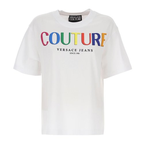 VERSACE JEANS COUTURE 女士彩色棉質(zhì)短袖T恤 71HAHP02 CJ00P 003 PLFSX