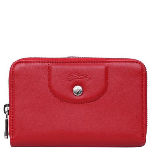  Longchamp/瓏驤 女士紅色皮革錢包 3251737045 PLSX