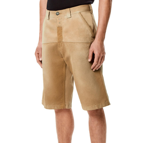 LOEWE/羅意威 22年秋冬新款 男士焦糖金色純棉拼布百慕大短褲H664Y04X08-8400