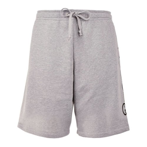 GUCCI 古馳  男裝 服裝 灰色棉質(zhì)字母印花松緊系繩運(yùn)動(dòng)休閑 男士短褲褲裝