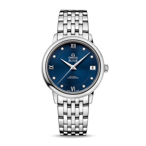 OMEGA/歐米茄 碟飛系列 典雅 同軸腕表 精鋼 鉆石刻度 自動(dòng)機(jī)械 女士腕表 424.10.33.20.53.001