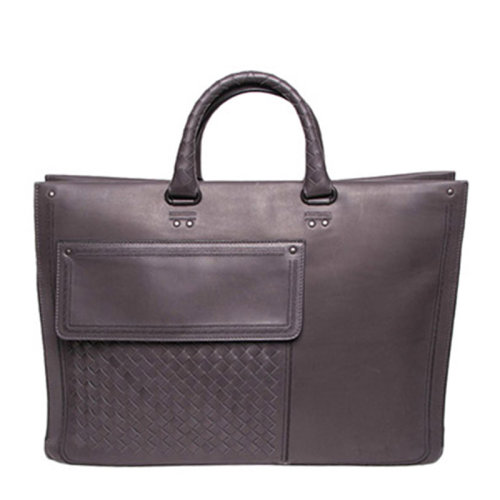 Bottega Veneta/葆蝶家  寶緹嘉男包 男士灰色皮質(zhì)時(shí)尚拉鏈開合手提包 368047VAOU18365