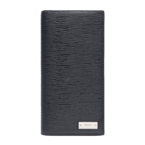 BALLY/巴利   男士深藍(lán)色皮革L(fēng)OGO標(biāo)識(shí)長(zhǎng)款錢夾錢包