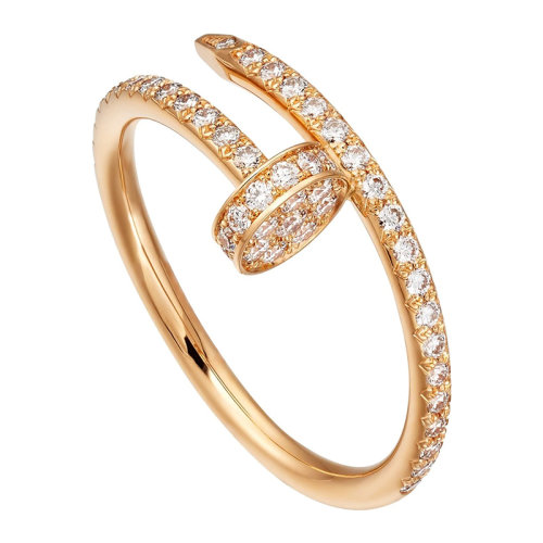 CARTIER/卡地亞 經(jīng)典Juste un Clou系列 18K金玫瑰金鉆石釘子戒指B4231400