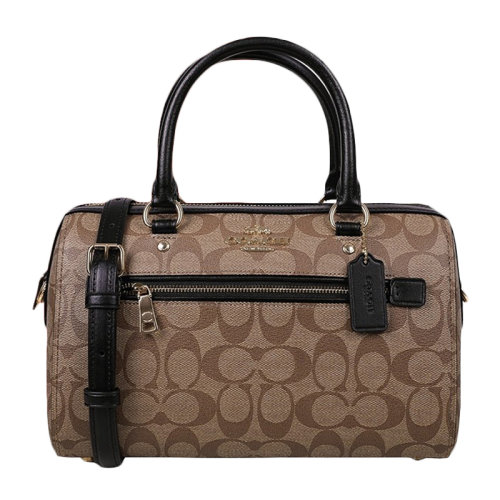 COACH/蔻馳 女士PVC/配皮老花百搭手提包斜挎包