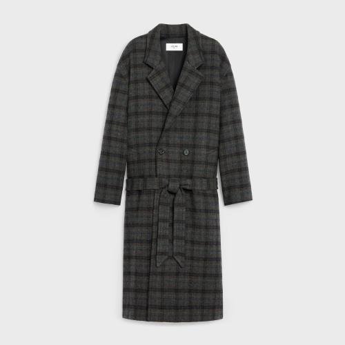  CELINE賽琳思琳 22年秋冬 女士 大衣 MANTEAU PEIGNOIR LAINE CARREAUX 2M988432S.10AA
