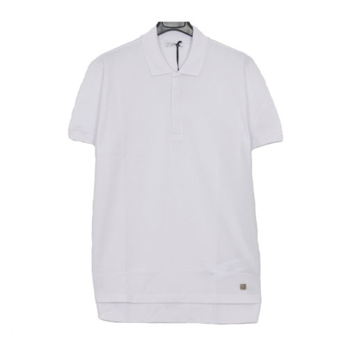 VERSACE/范思哲 男士白色棉質(zhì)經(jīng)典希臘回紋裝飾翻領(lǐng)短袖上衣T恤Polo衫 V800824-VJ00068-V1001