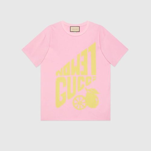  GUCCI/古馳 女士粉色棉質(zhì)短袖T恤 615044 XJD08 5673 PLFSX