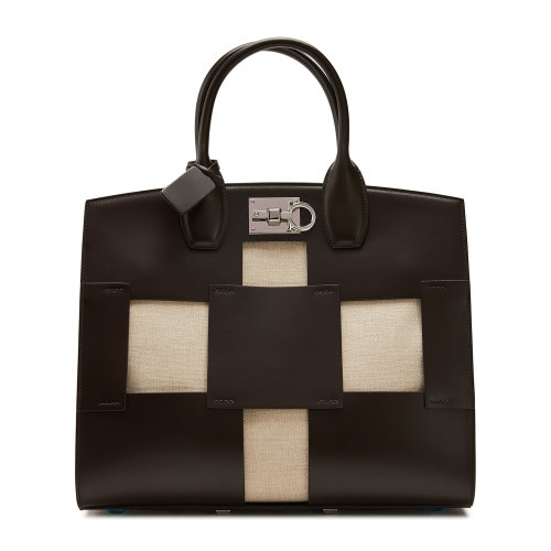 Salvatore Ferragamo/菲拉格慕 核桃木色 女士中號FERRAGAMO STUDIO手袋 734257-21I328