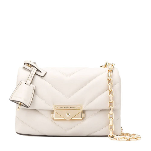 Michael Kors/邁克·科爾斯  CECE系列 女士Saffiano皮革翻蓋皮質(zhì)拼鏈條肩帶經(jīng)典LOGO款單肩包斜挎包