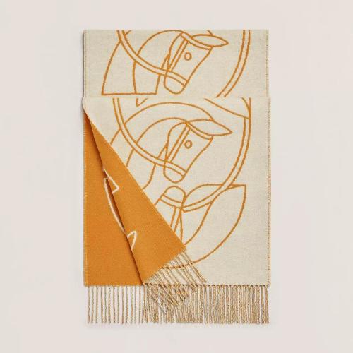  HERMES愛(ài)馬仕 22年秋冬 女士 圍巾 Echarpe Casaque Entrelacs Equestres H253955S 03