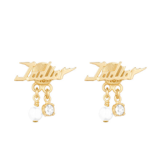  DIOR/迪奧 20 J'ADIOR系列 鍍金金屬白色耳環(huán) E1580ADRRS301