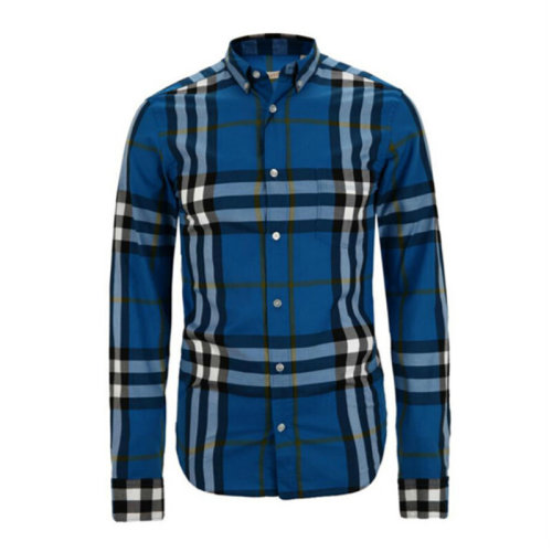 BURBERRY/博柏利20春夏 男裝 服飾 經(jīng)典格紋 藍(lán)色 棉質(zhì)襯衣 男士長(zhǎng)袖襯衫 3902360
