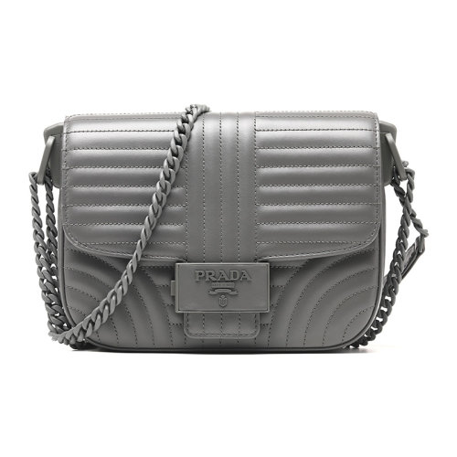 PRADA/普拉達絎縫牛皮革徽標按鎖女士單肩包斜挎包1BD217WD9