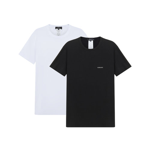  VERSACE/范思哲 22春夏新款 男士棉質(zhì)圓領(lǐng)貼身打底內(nèi)衣短袖T恤兩件套裝 AU04023 AC00058 A2A4