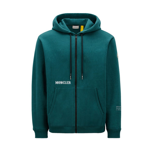 Moncler/蒙克萊 22年秋冬新款 Maya 70系列FRGMT藤原浩合作款 男女同款深綠色純棉徽標拉鏈連帽衫衛(wèi)衣外套H209U8G00006M2372850