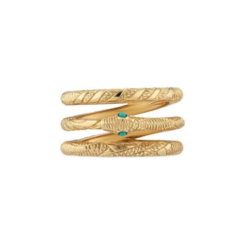  GUCCI古馳 22年秋冬 女士 黃金銜尾蛇三環(huán)戒指 553894 I1930 8076