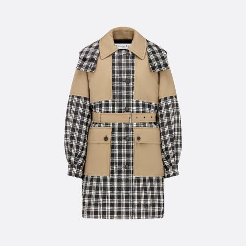 DIOR迪奧 22年秋冬 女士 大衣 Manteau a capuche et ceinture 257M36A1244_X9950