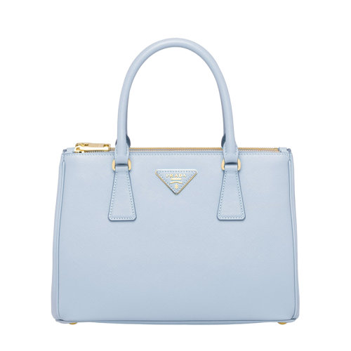 PRADA/普拉達     Galleria系列 女士淺藍色Saffiano皮革附可拆卸調(diào)節(jié)皮革肩帶拉鏈外袋手提斜跨單肩包1BA863_NZV_F0076_V_OOO