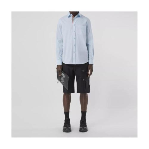  BURBERRY 22年秋冬 男士 專屬標(biāo)識圖案彈力棉質(zhì)混紡襯衫 80430611 預(yù)定商品1-3周發(fā)貨