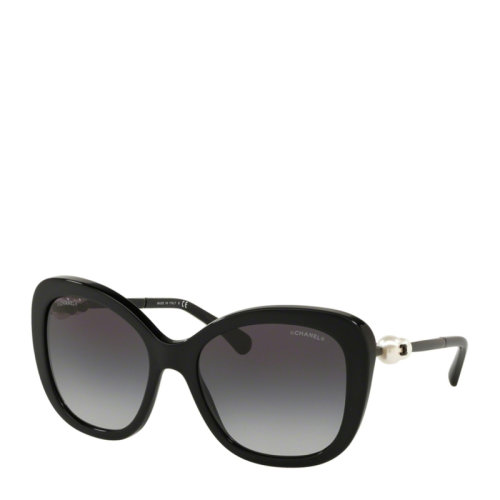 CHANEL/香奈兒 女士黑色框架灰色漸變鏡片太陽(yáng)鏡墨鏡眼鏡 CH5339H-C501S6-55