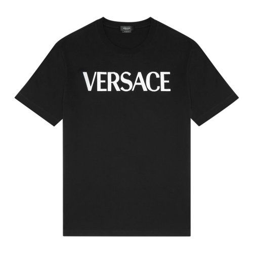 VERSACE/范思哲 男士純色棉質(zhì)經(jīng)典字母徽標(biāo)刺繡裝飾圓領(lǐng)上衣短袖T恤 1001284-1A00918 多色可選