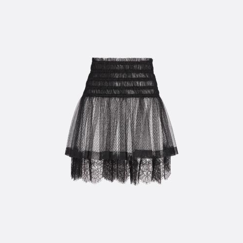  DIOR迪奧 22年春夏 女士 半身裙 荷葉邊迷你裙 241J57A8801_X9000