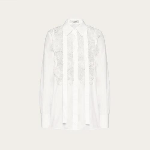  VALENTINO華倫天奴 22年秋冬 女士 長袖襯衫 CHEMISE BRODéE EN POPELINE DE COTON XB0AB3Q0_