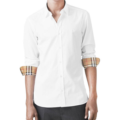 格紋內(nèi)領(lǐng)長(zhǎng)袖襯衫 BURBERRY/博柏利 巴寶莉 男裝 襯衣 男士長(zhǎng)袖襯衫