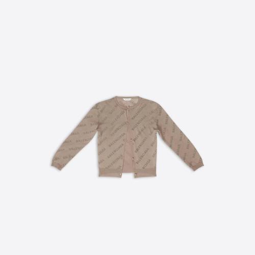  BALENCIAGA巴黎世家 22年秋冬 女士 針織衫 ALLOVER LOGO CROPPED CARDIGAN 706303T32340966