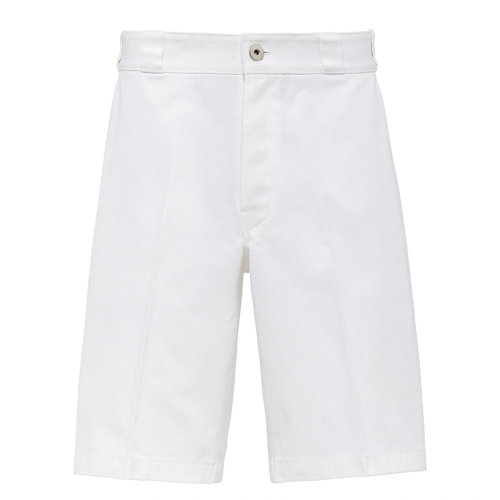 PRADA/普拉達(dá)  男士光學(xué)白斜紋布百慕大短褲GEP339_1MPB_F0P2D_S_212